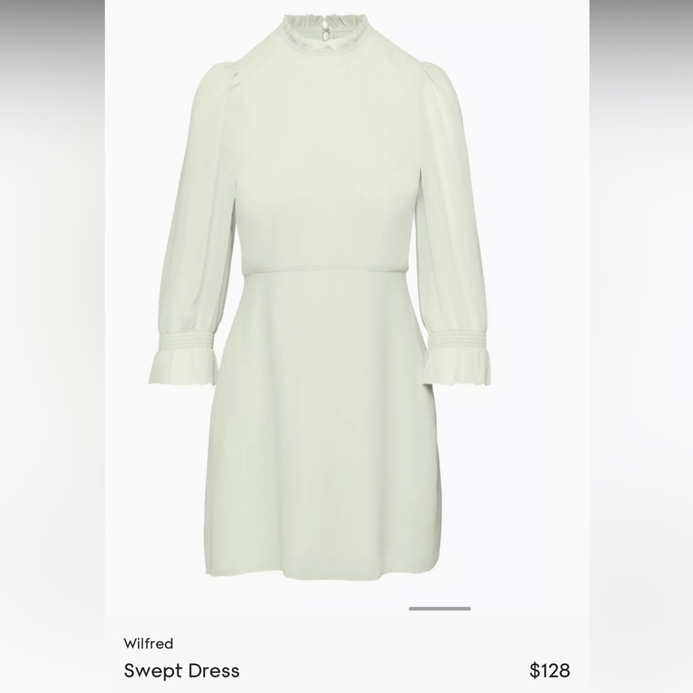Aritzia Wilfred Swept Dress long sleeve white dress size 4